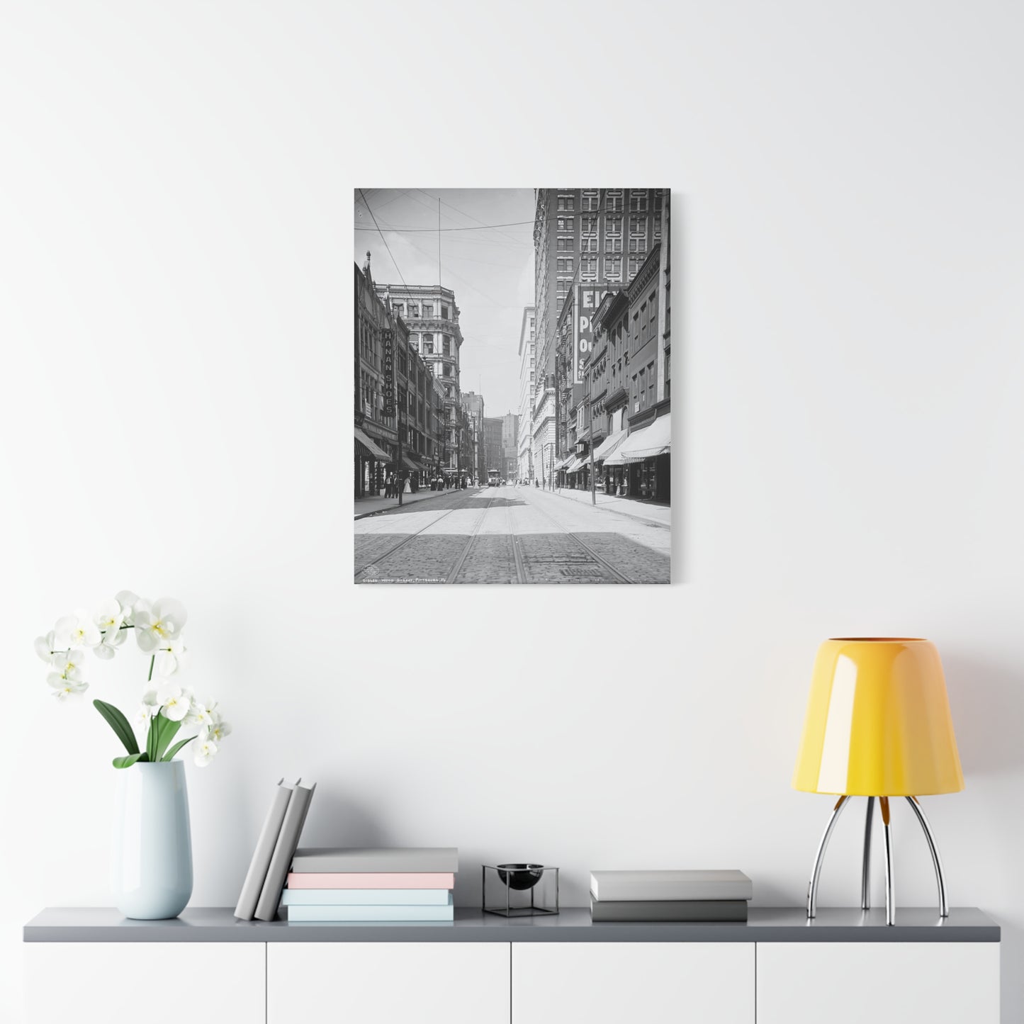 Vintage Pittsburgh Wood Street Canvas Print