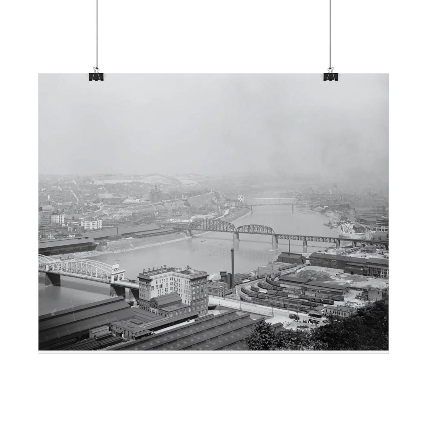 Vintage Pittsburgh Three Bridges Print