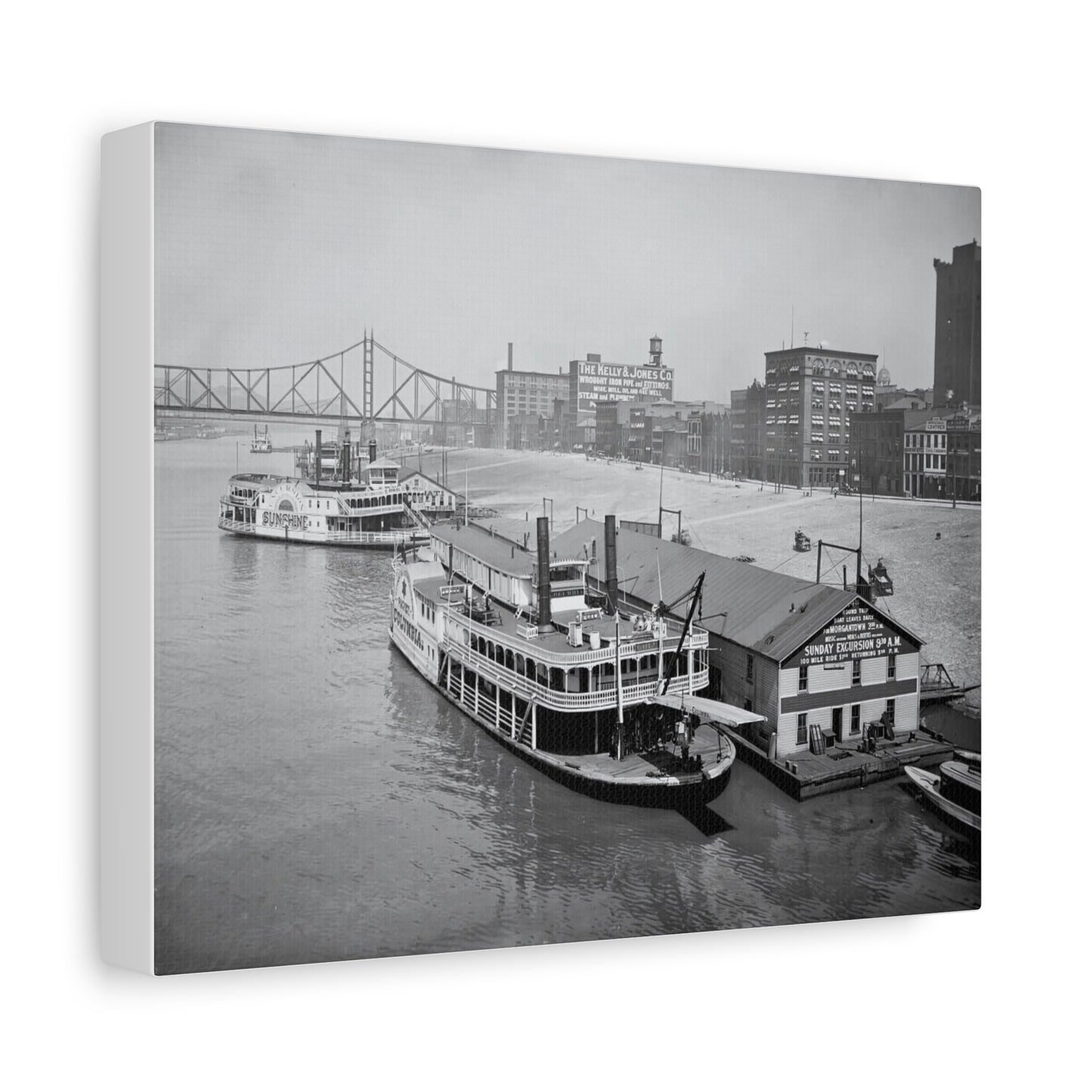 Vintage Pittsburgh Riverboat Canvas Print