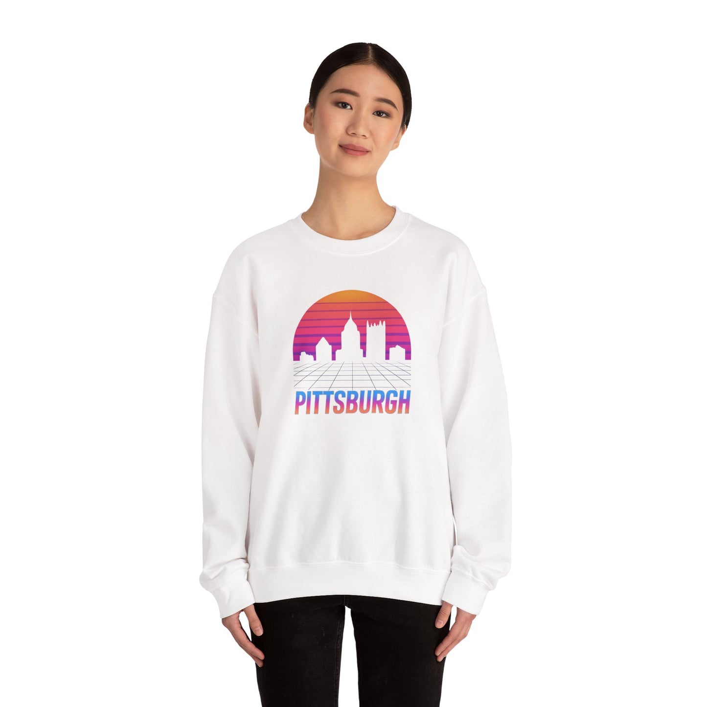 Retrowave Pittsburgh Crewneck Sweatshirt
