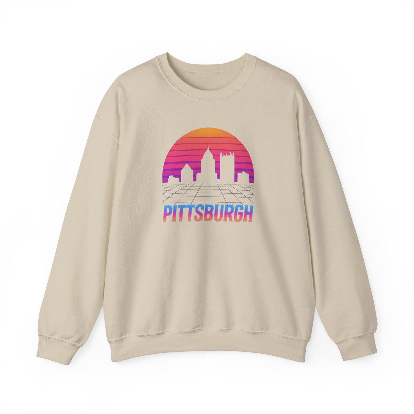 Retrowave Pittsburgh Crewneck Sweatshirt