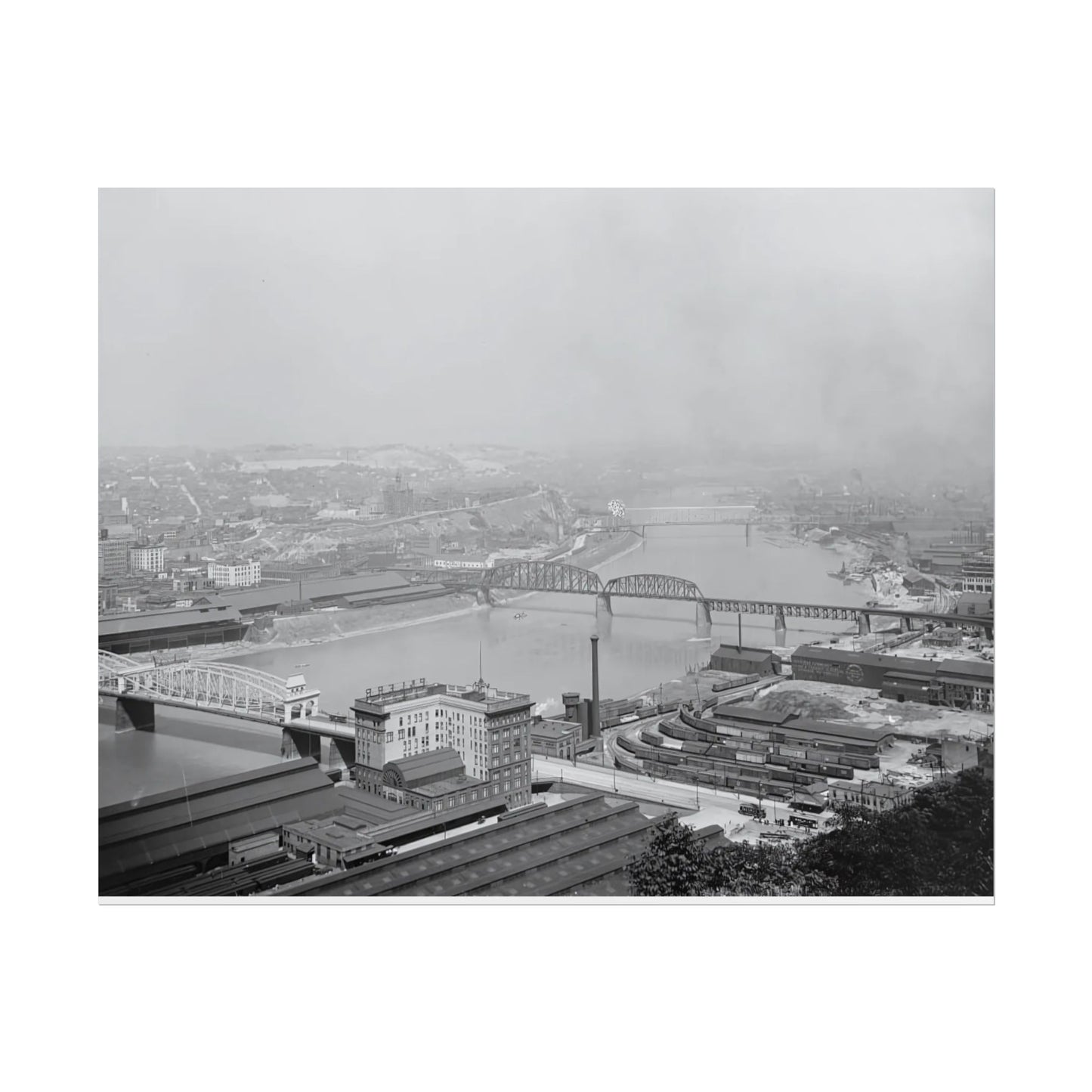 Vintage Pittsburgh Three Bridges Print