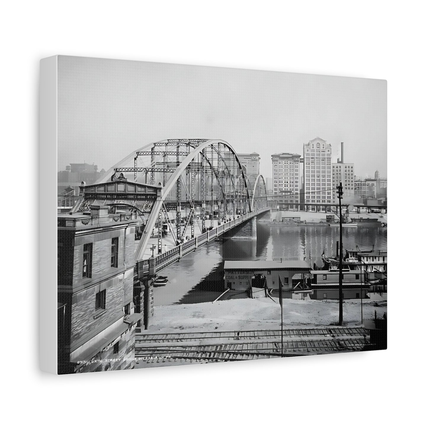 Vintage Pittsburgh Sixth Street Bridge Canvas Print