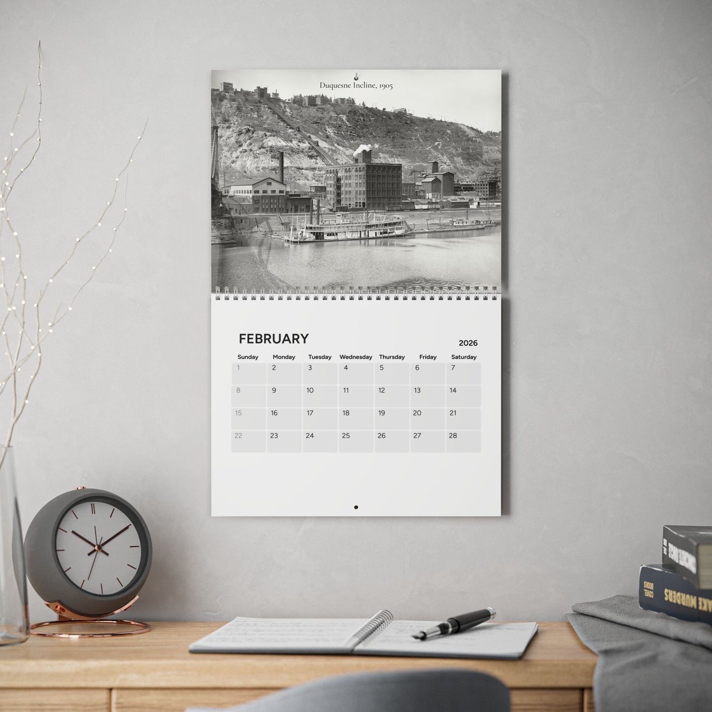Vintage Pittsburgh 2026 Wall Calendar