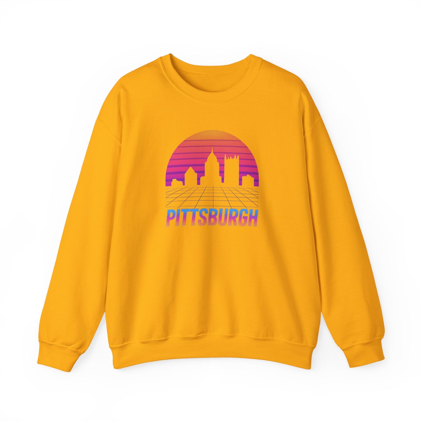 Retrowave Pittsburgh Crewneck Sweatshirt