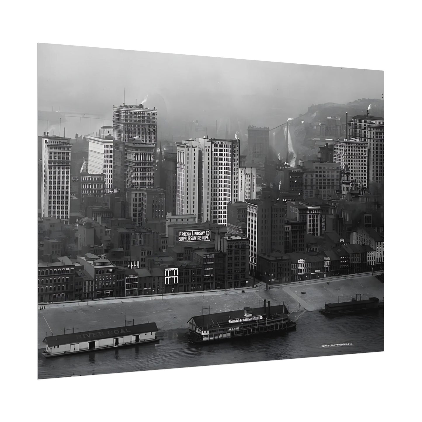 Vintage Pittsburgh Skyline Print