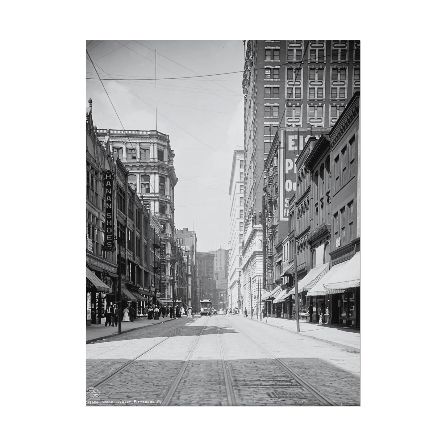 Vintage Pittsburgh Wood Street Print
