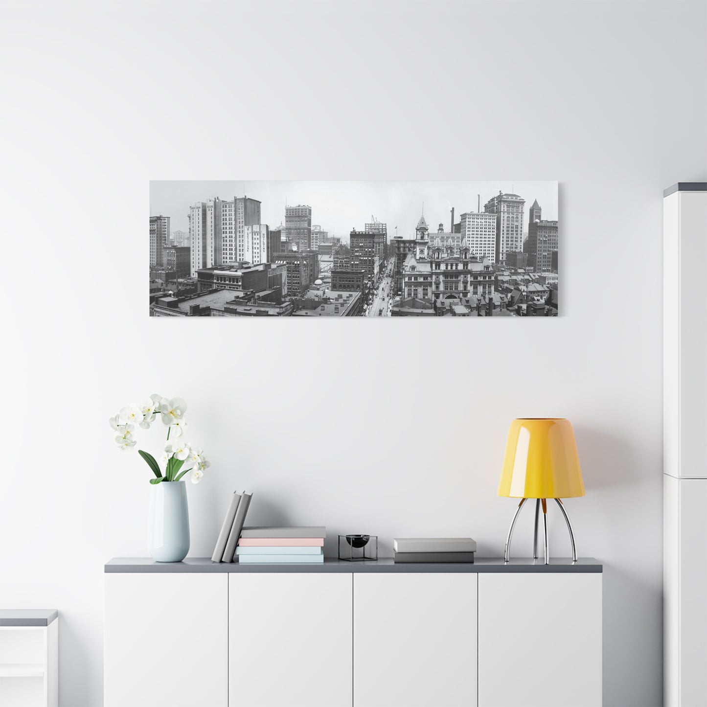 Vintage Pittsburgh Downtown Panorama Canvas Print