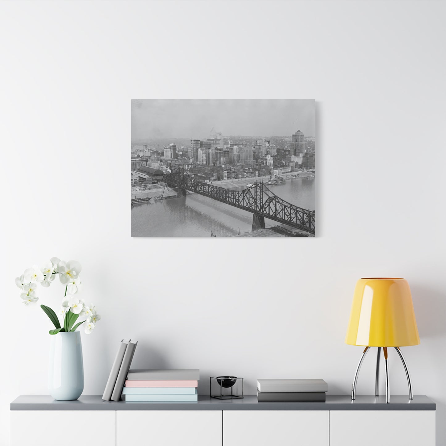 Vintage Pittsburgh Wabash Bridge Canvas Print