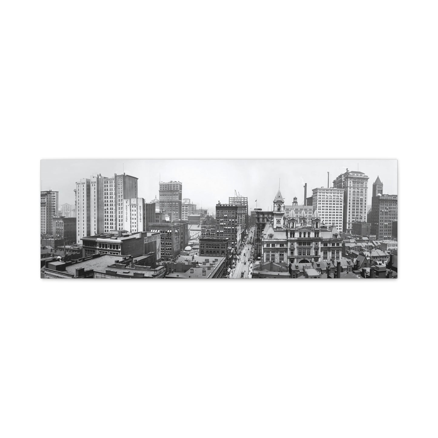 Vintage Pittsburgh Downtown Panorama Canvas Print