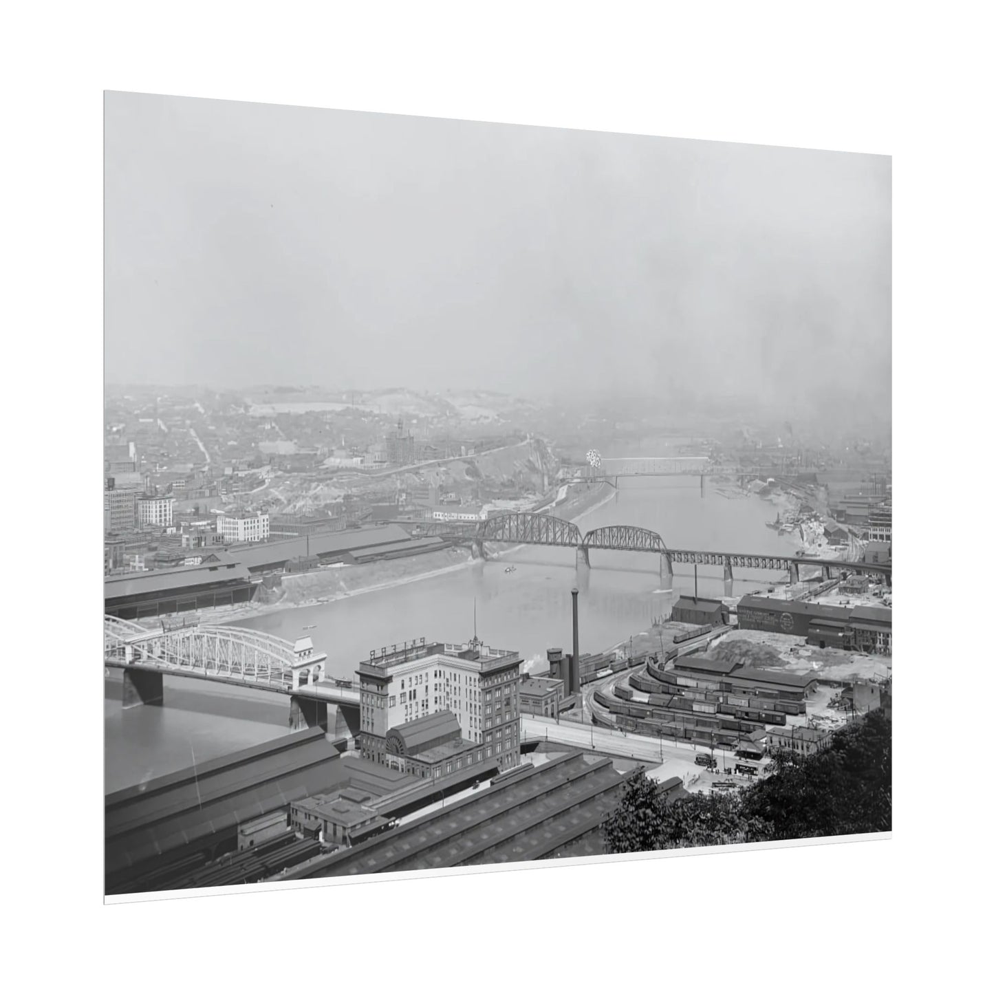Vintage Pittsburgh Three Bridges Print