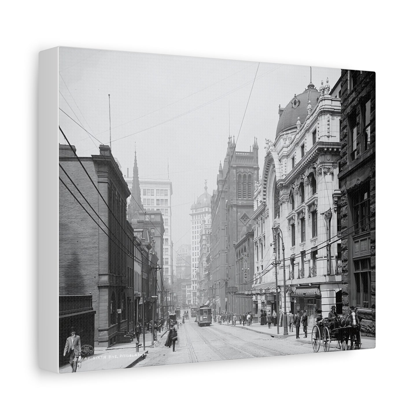 Vintage Pittsburgh Sixth Avenue Canvas Print