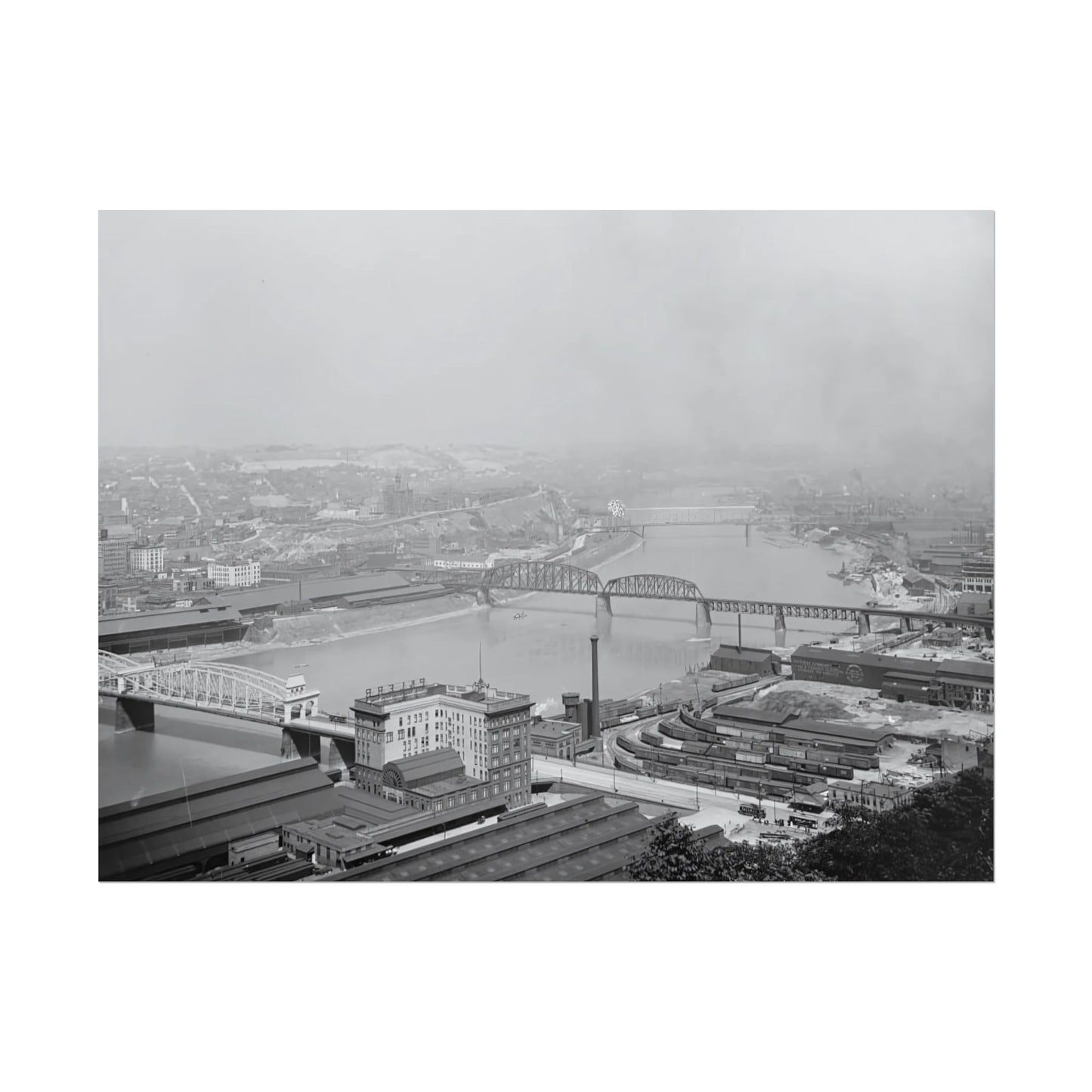 Vintage Pittsburgh Three Bridges Print