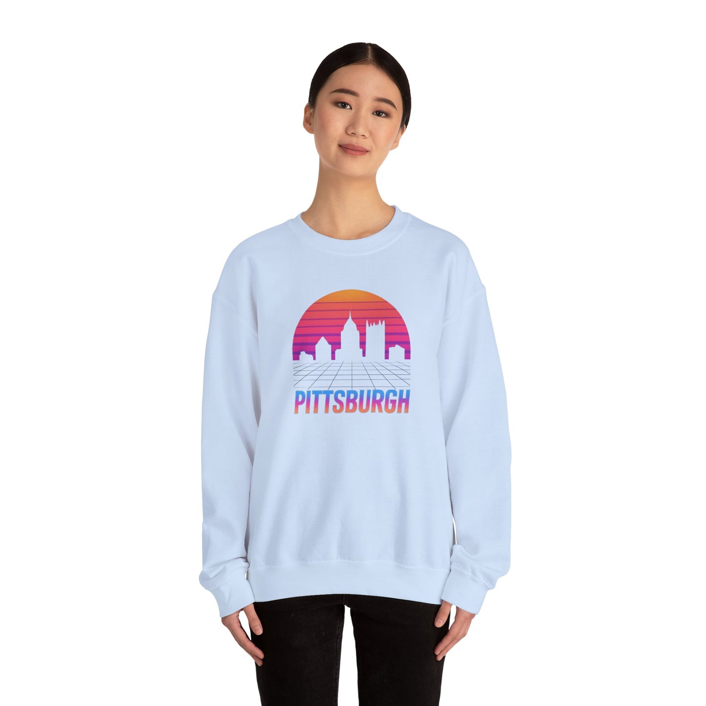 Retrowave Pittsburgh Crewneck Sweatshirt