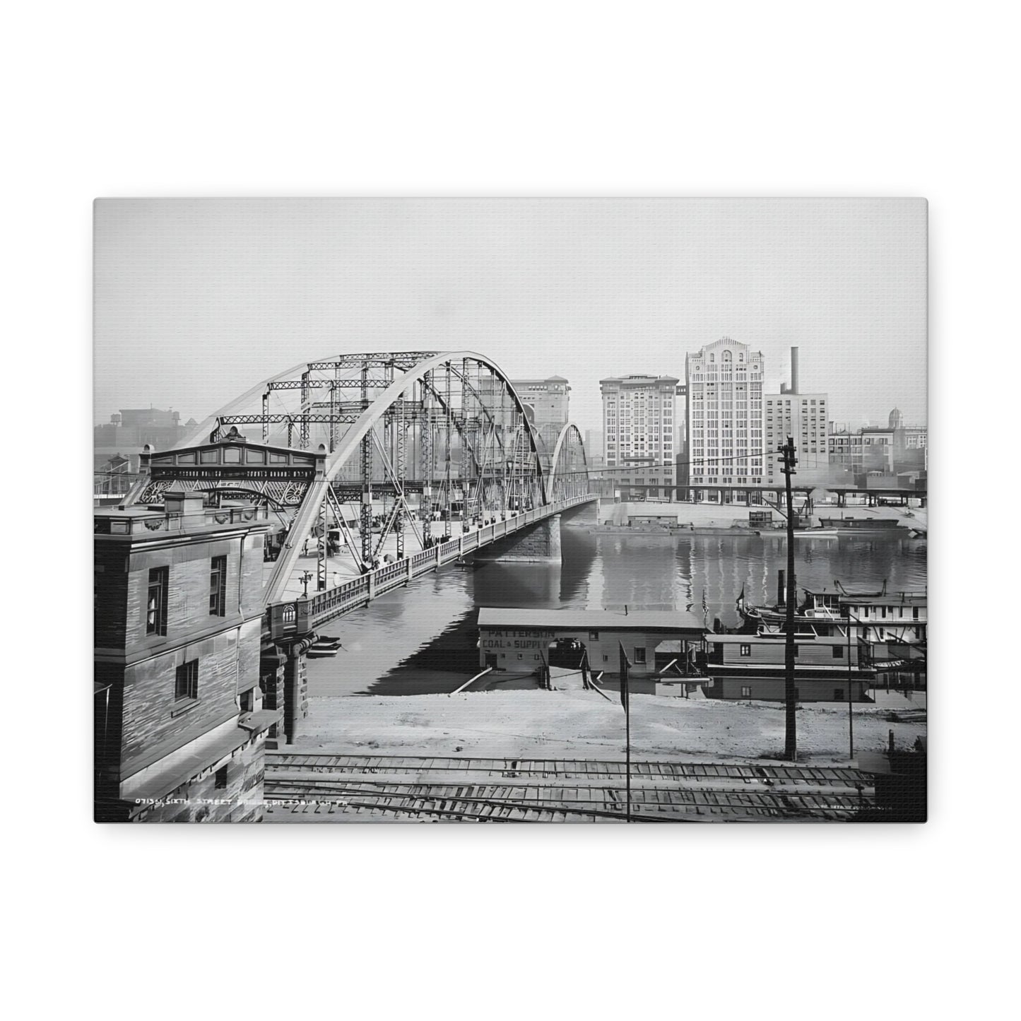 Vintage Pittsburgh Sixth Street Bridge Canvas Print