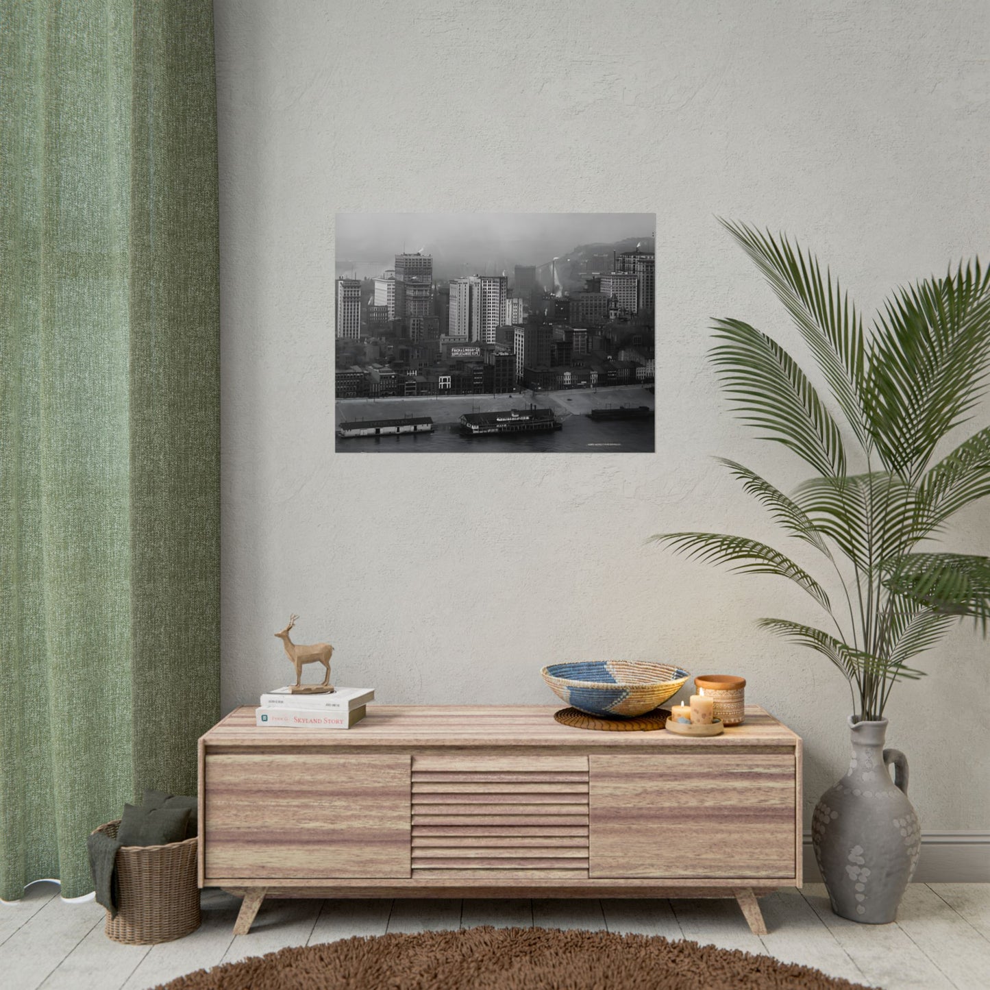 Vintage Pittsburgh Skyline Print