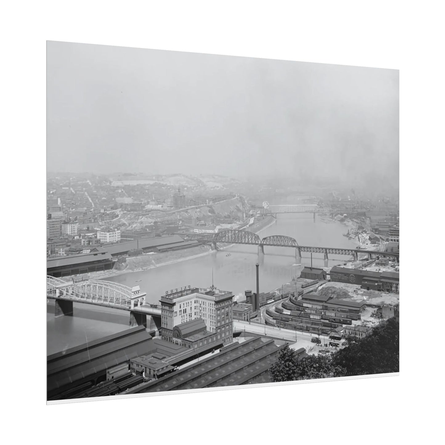 Vintage Pittsburgh Three Bridges Print