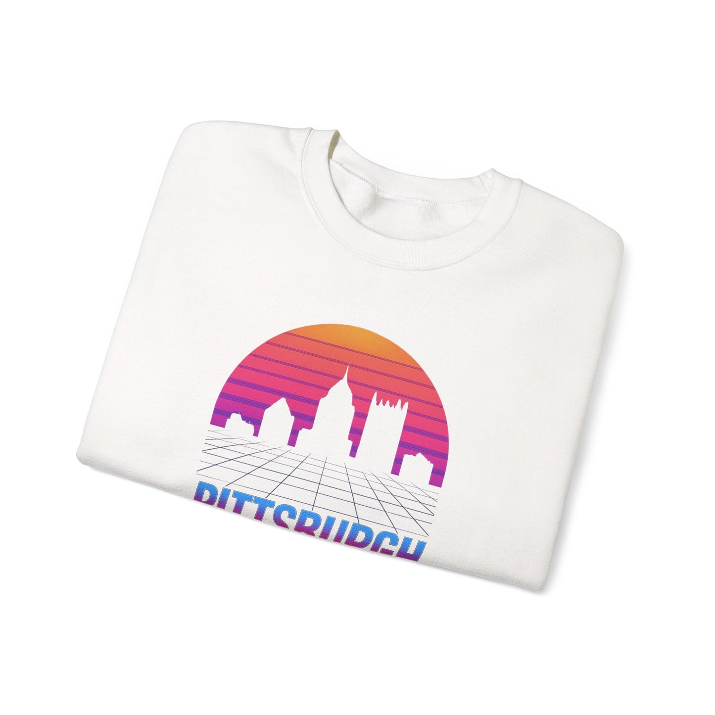 Retrowave Pittsburgh Crewneck Sweatshirt
