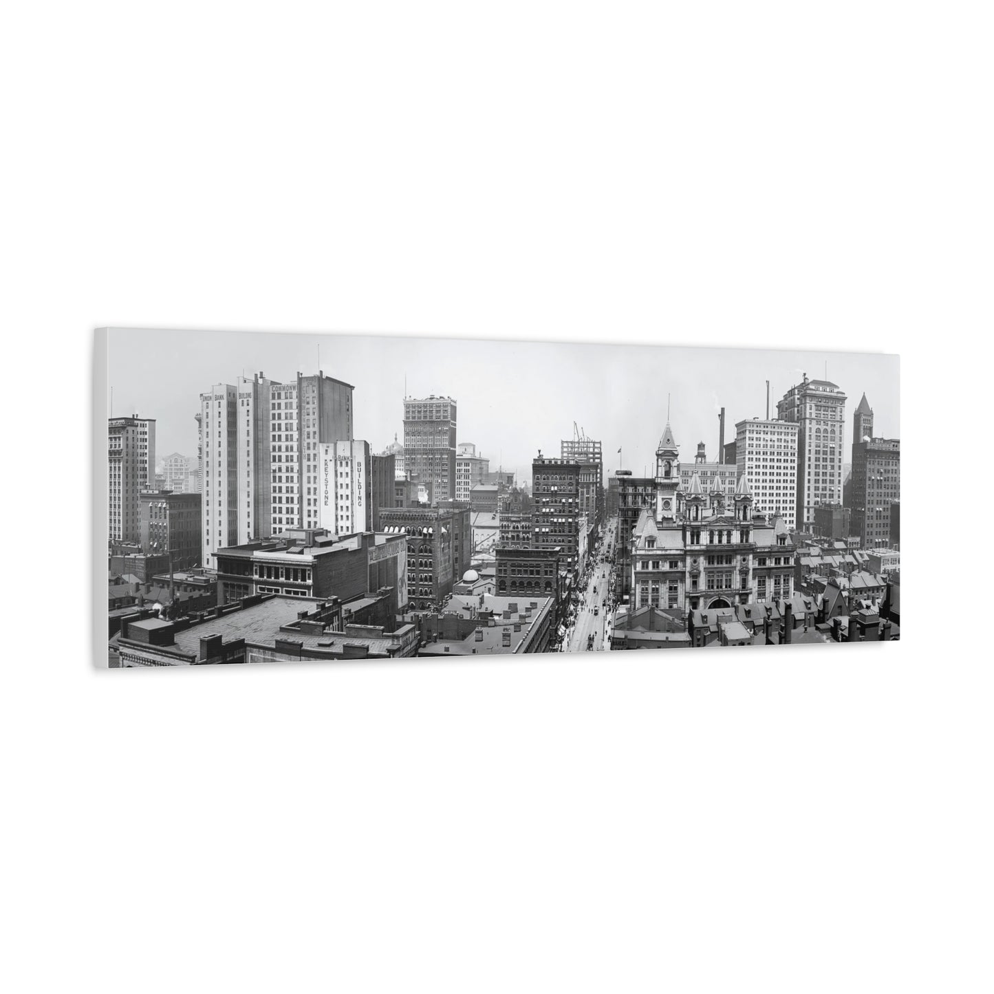 Vintage Pittsburgh Downtown Panorama Canvas Print