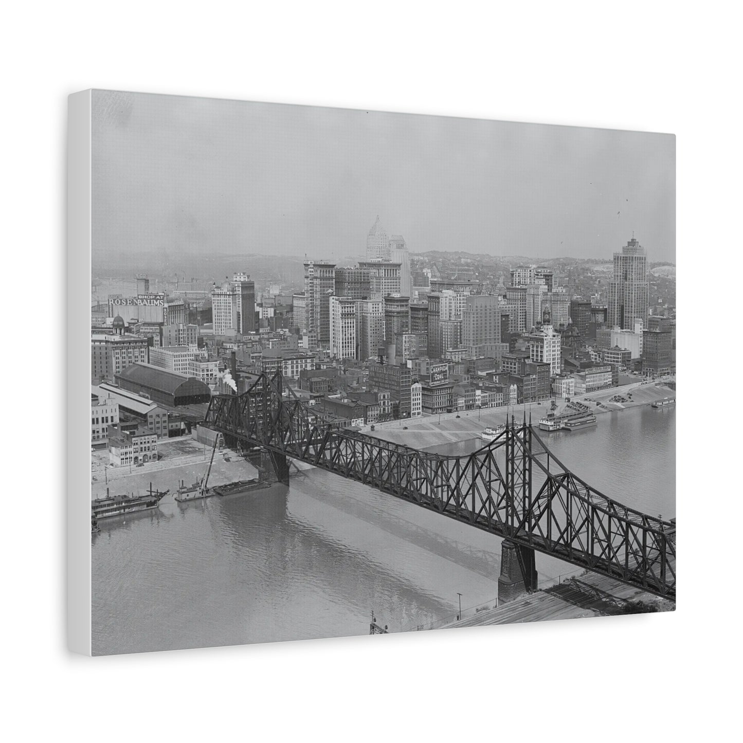 Vintage Pittsburgh Wabash Bridge Canvas Print
