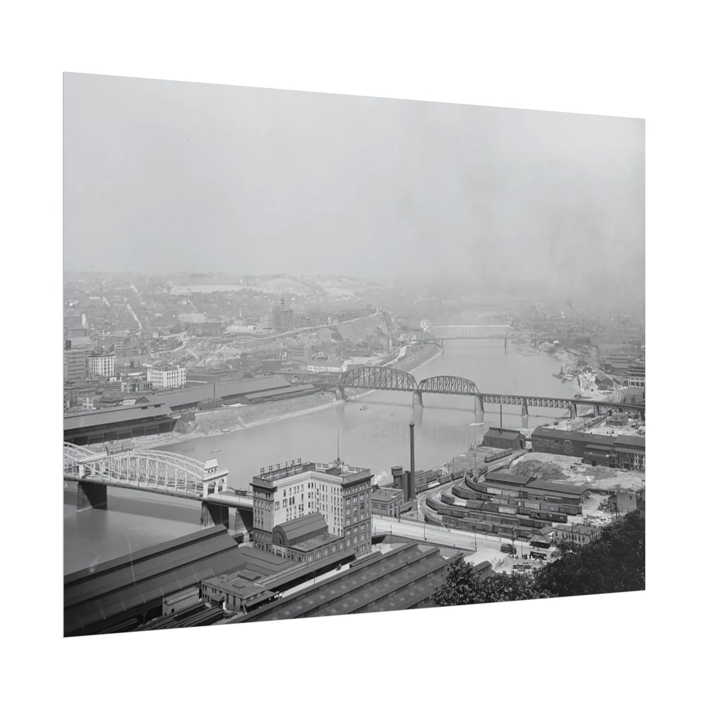 Vintage Pittsburgh Three Bridges Print