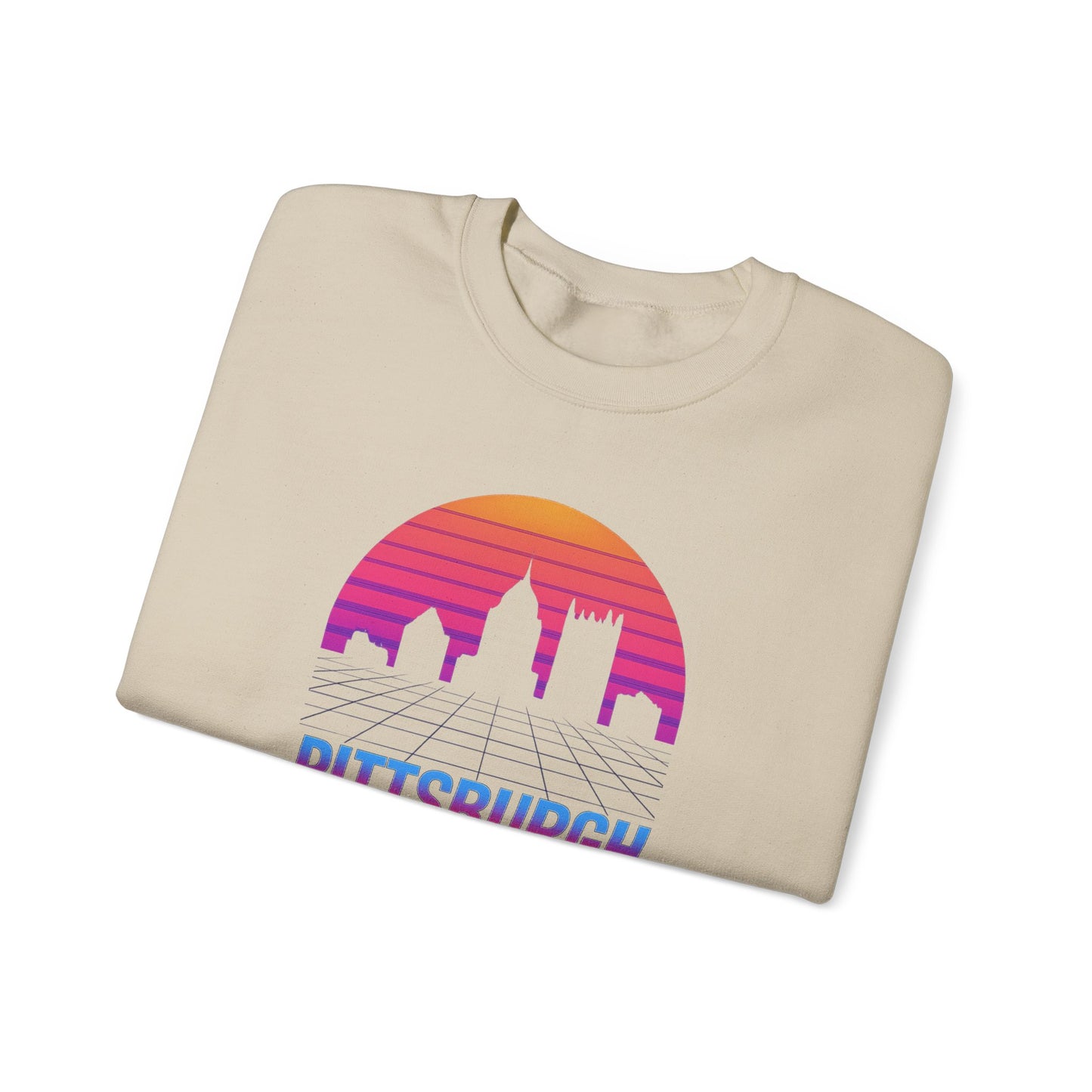 Retrowave Pittsburgh Crewneck Sweatshirt