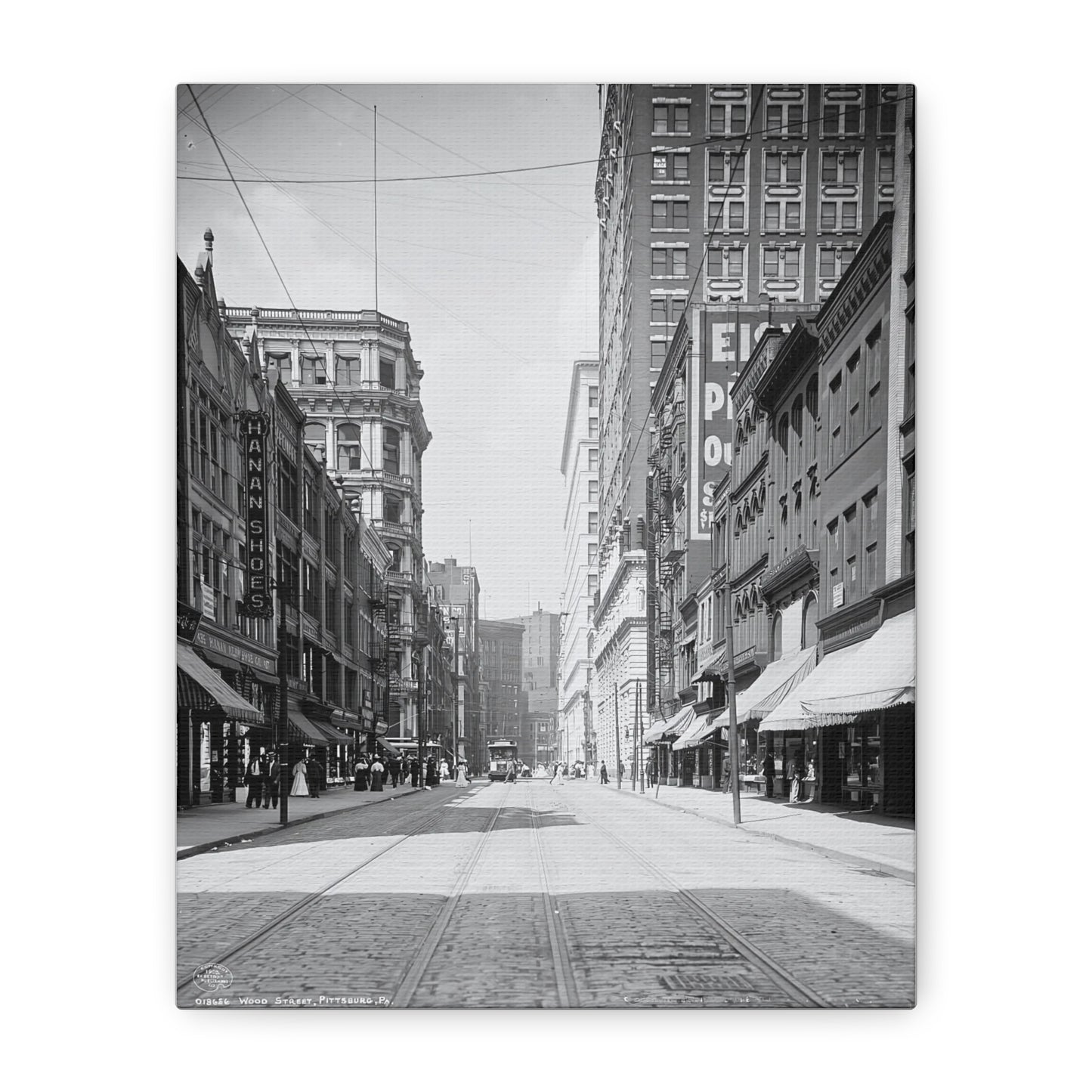 Vintage Pittsburgh Wood Street Canvas Print