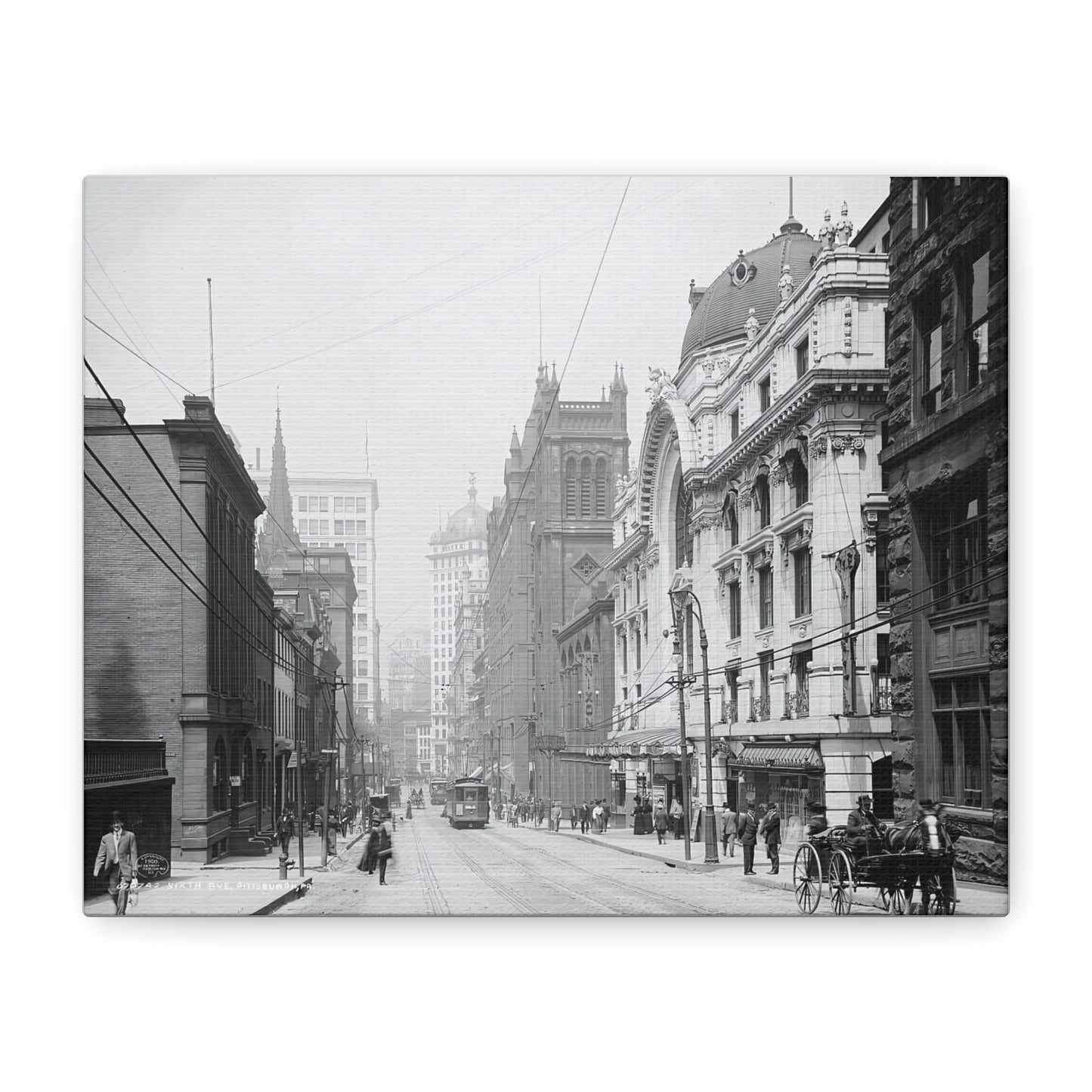 Vintage Pittsburgh Sixth Avenue Canvas Print