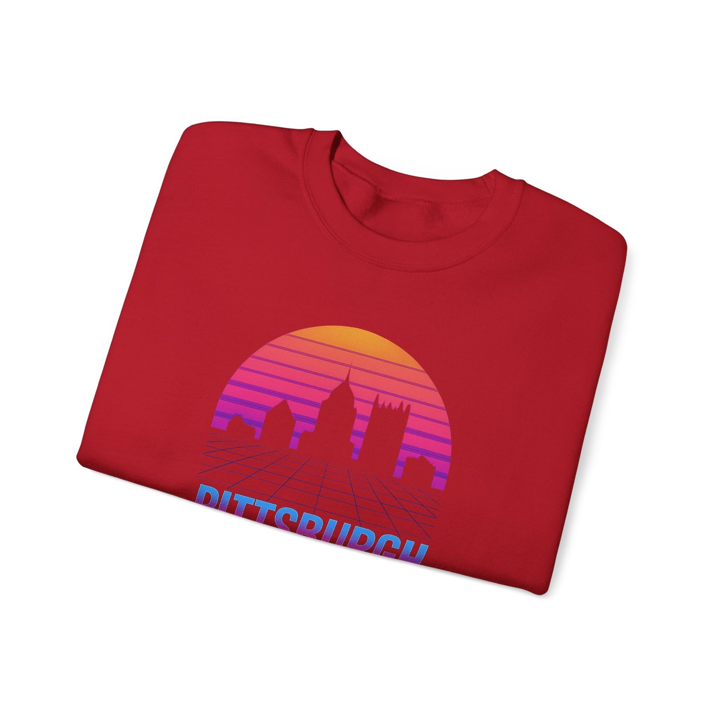 Retrowave Pittsburgh Crewneck Sweatshirt