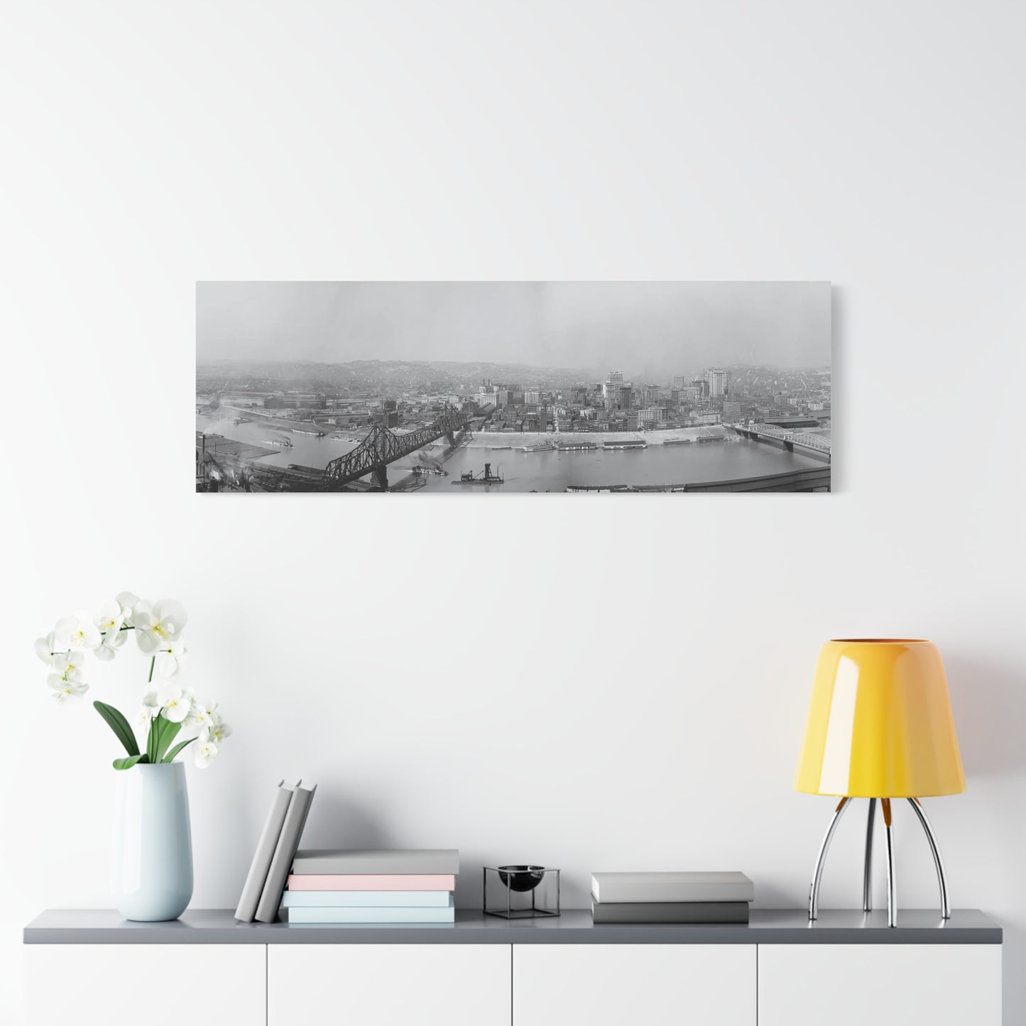 Vintage Pittsburgh Mount Washington Panorama Canvas Print