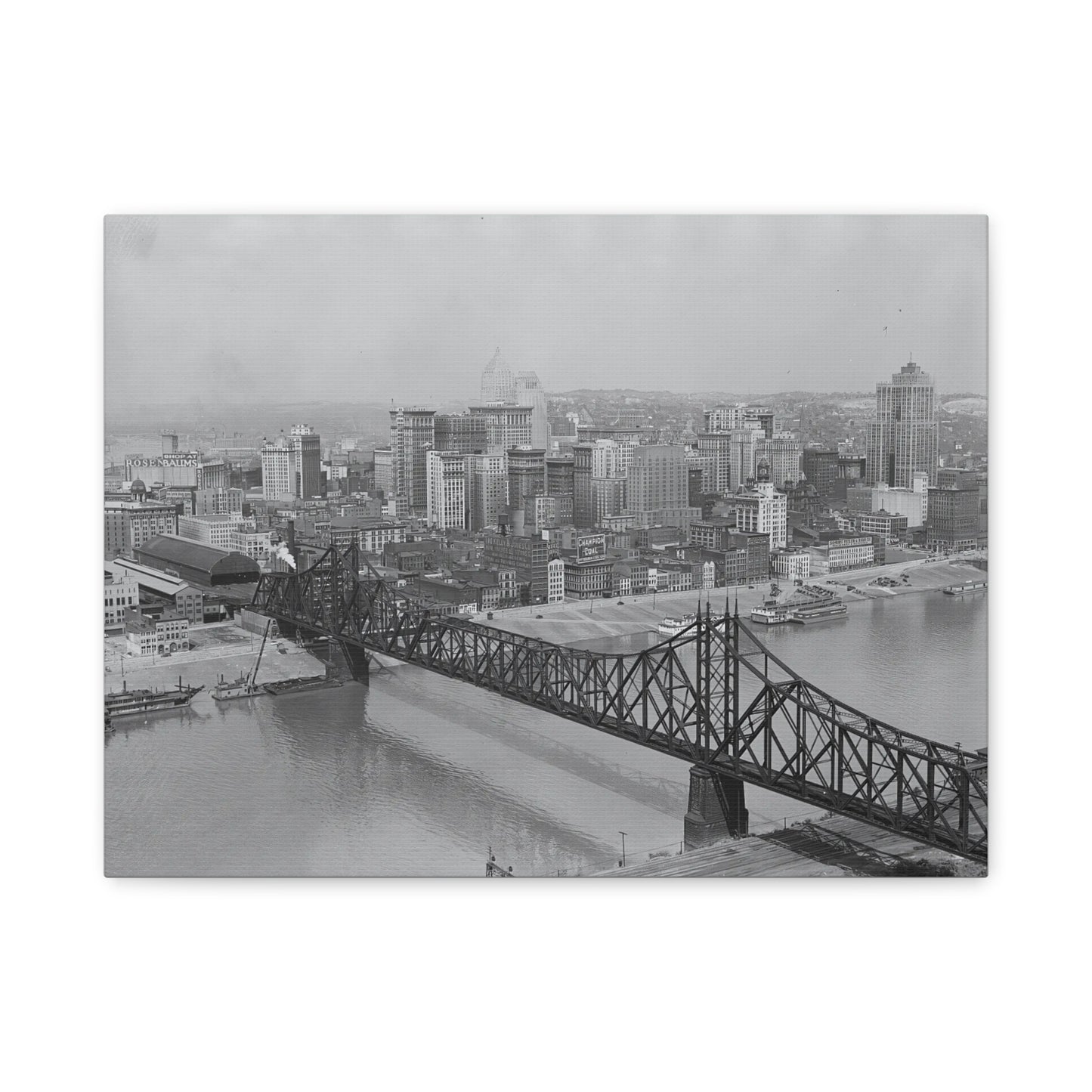 Vintage Pittsburgh Wabash Bridge Canvas Print