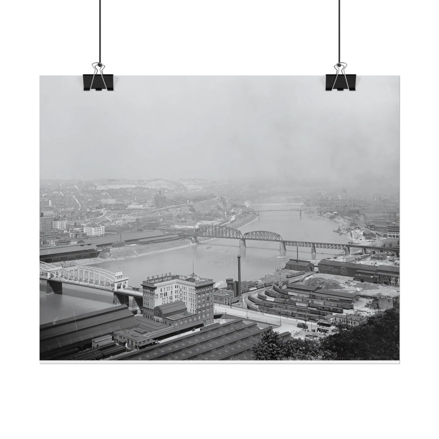 Vintage Pittsburgh Three Bridges Print