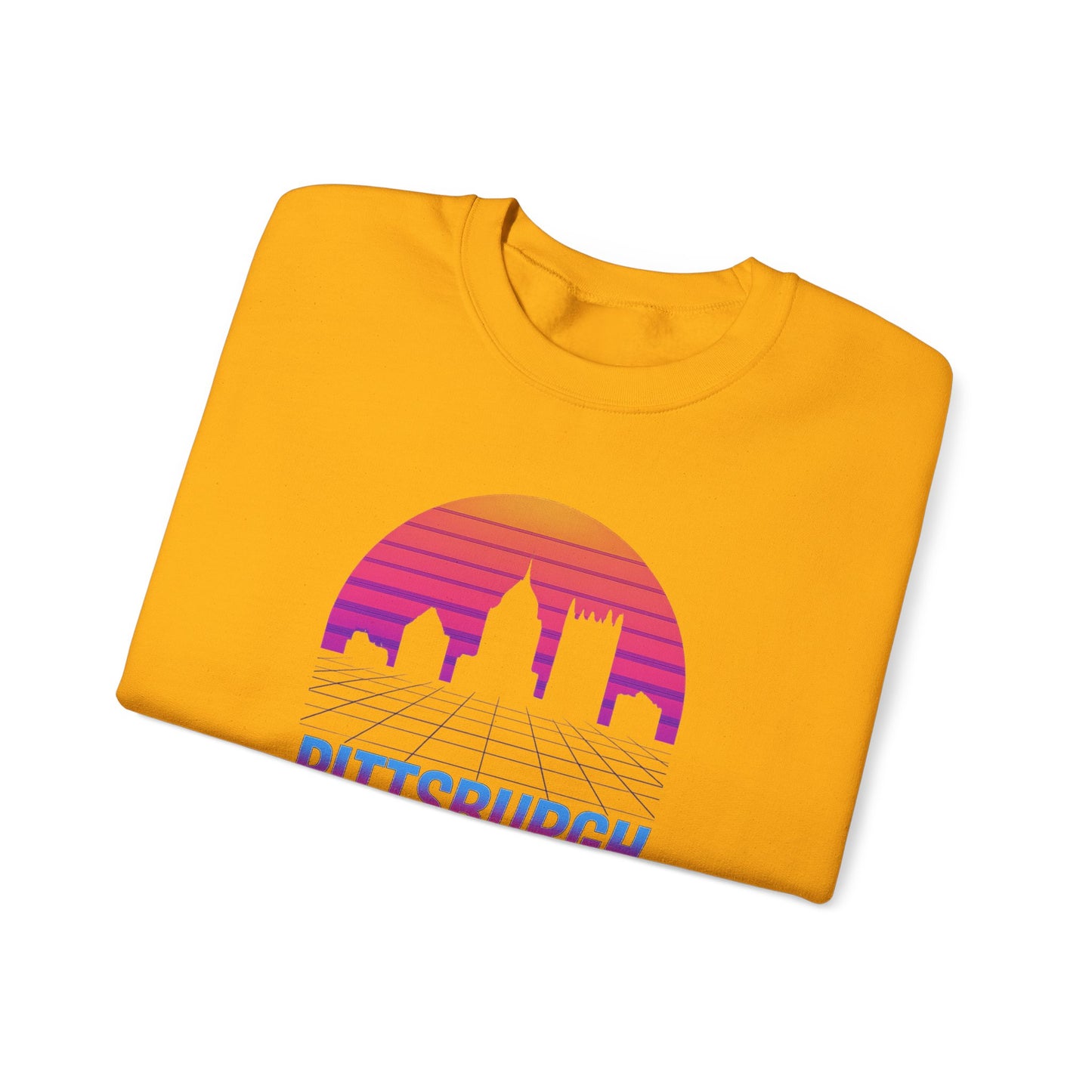 Retrowave Pittsburgh Crewneck Sweatshirt