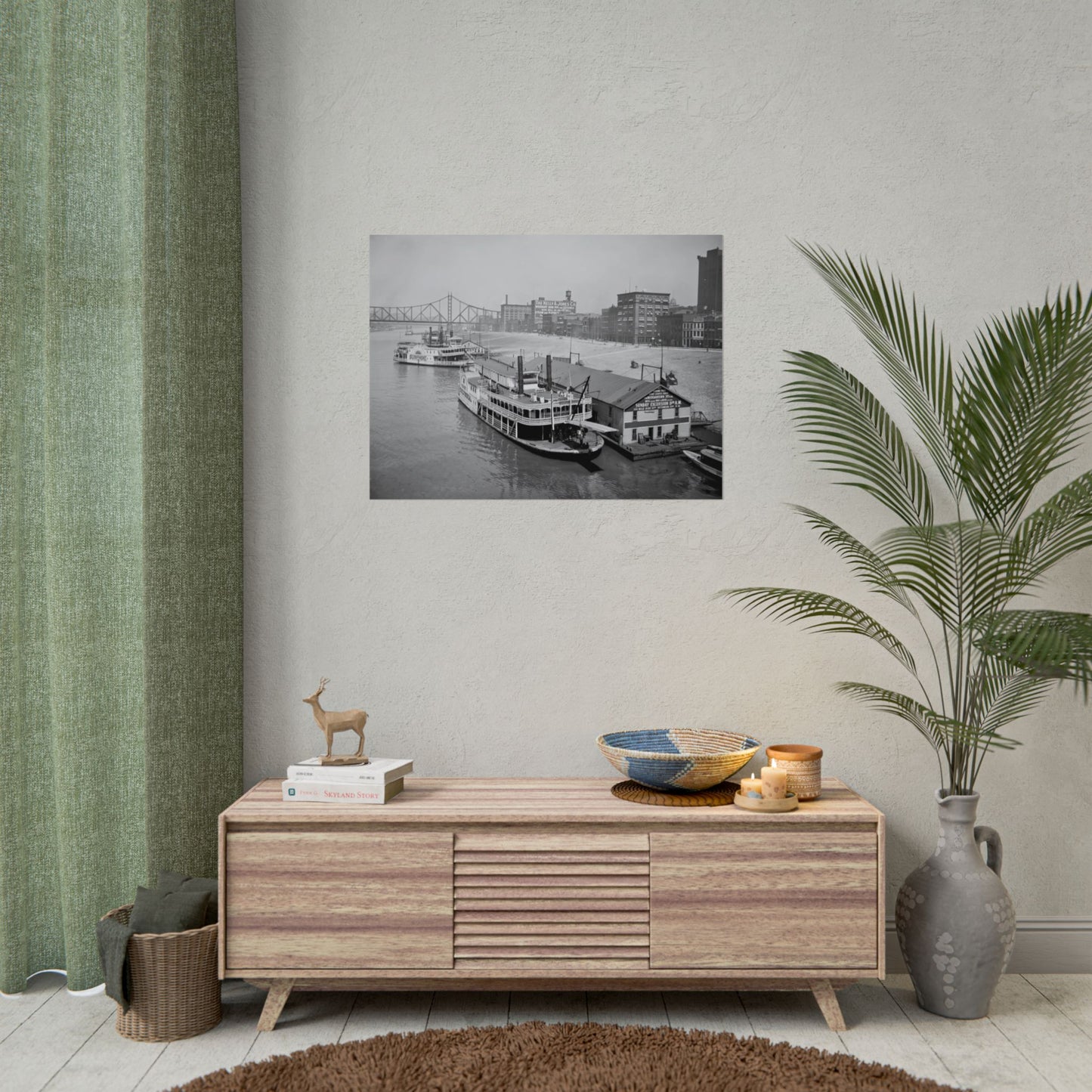 Vintage Pittsburgh Riverboat Print