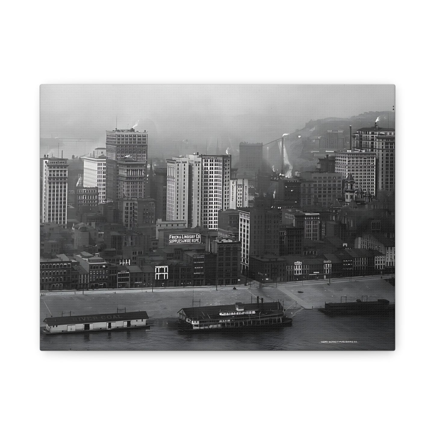 Vintage Pittsburgh Skyline Canvas Print