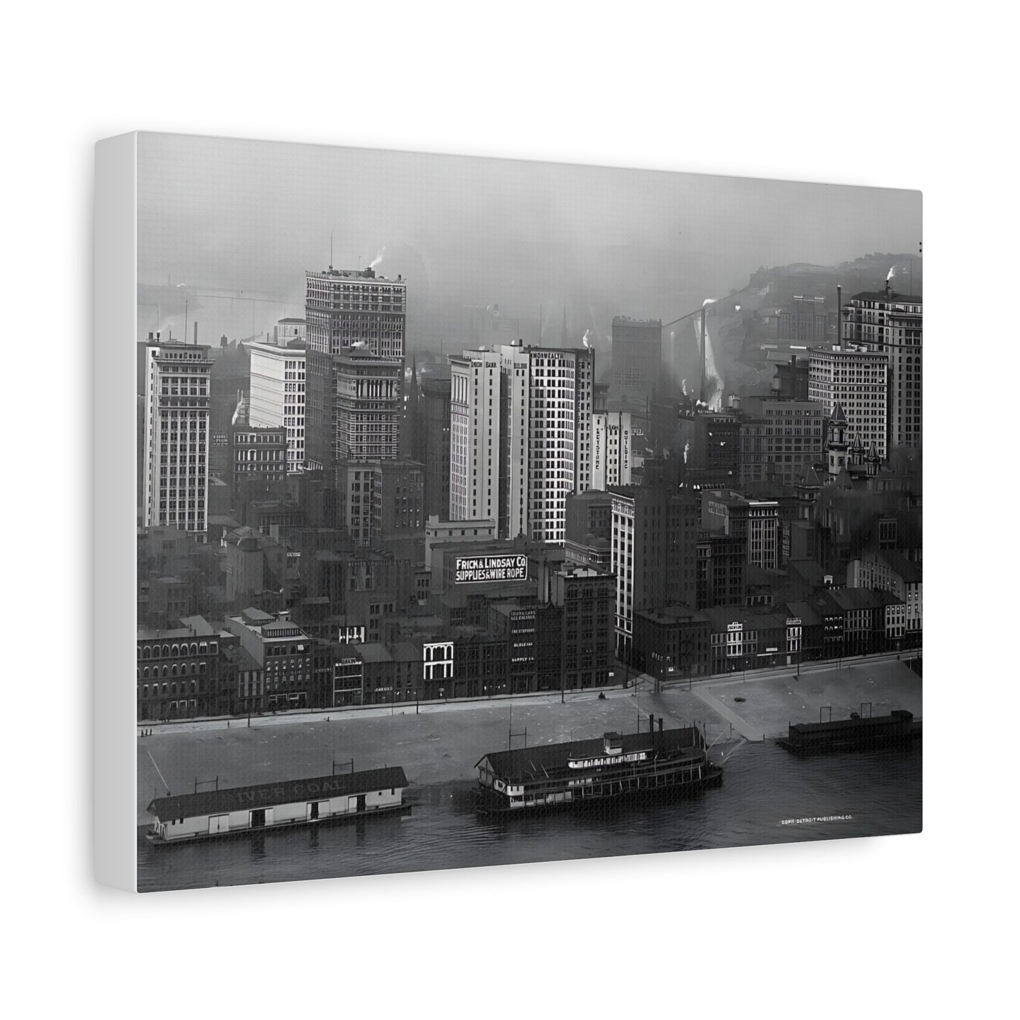 Vintage Pittsburgh Skyline Canvas Print