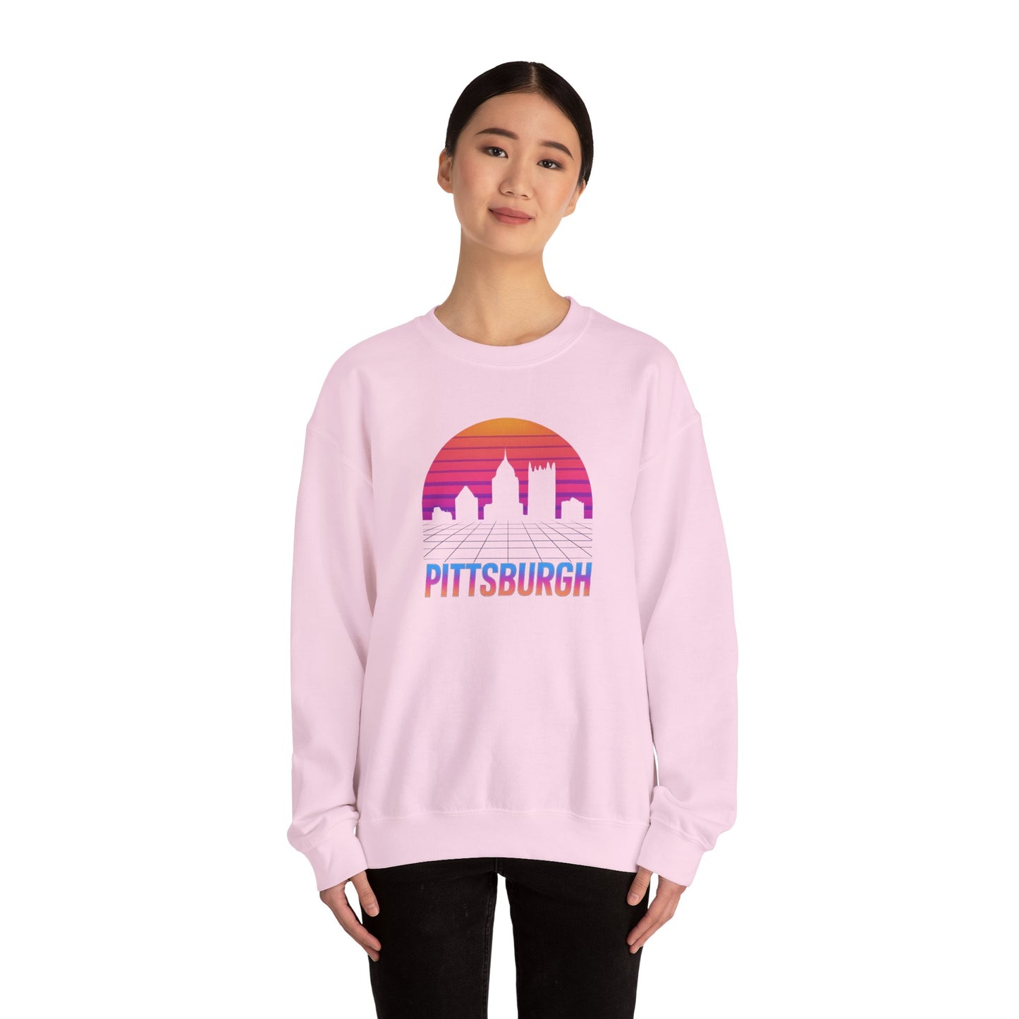 Retrowave Pittsburgh Crewneck Sweatshirt