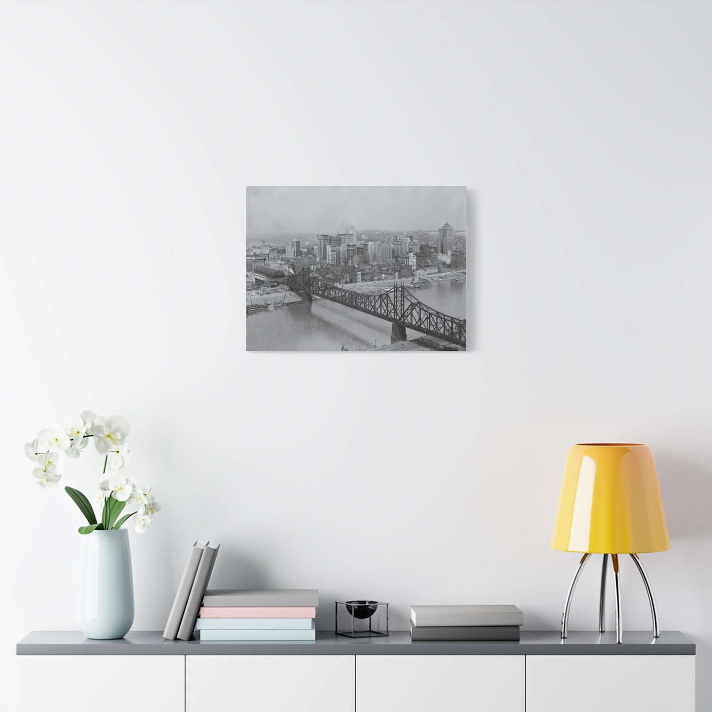 Vintage Pittsburgh Wabash Bridge Canvas Print