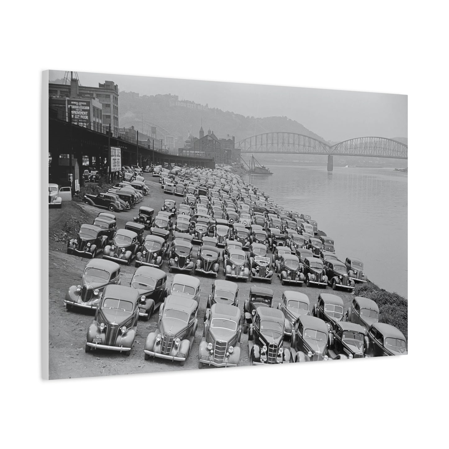 Vintage Pittsburgh Cars Canvas Print