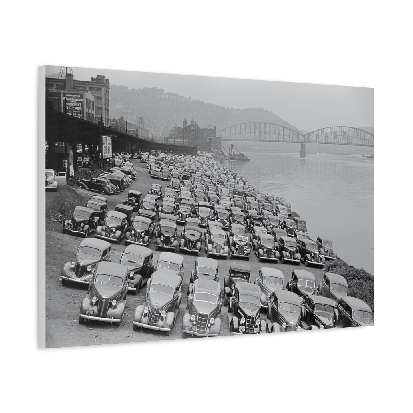 Vintage Pittsburgh Cars Canvas Print