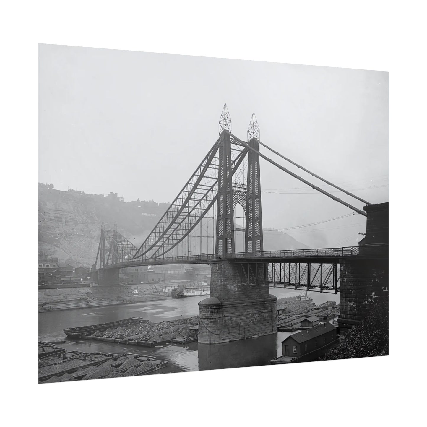 Vintage Pittsburgh Point Bridge Print