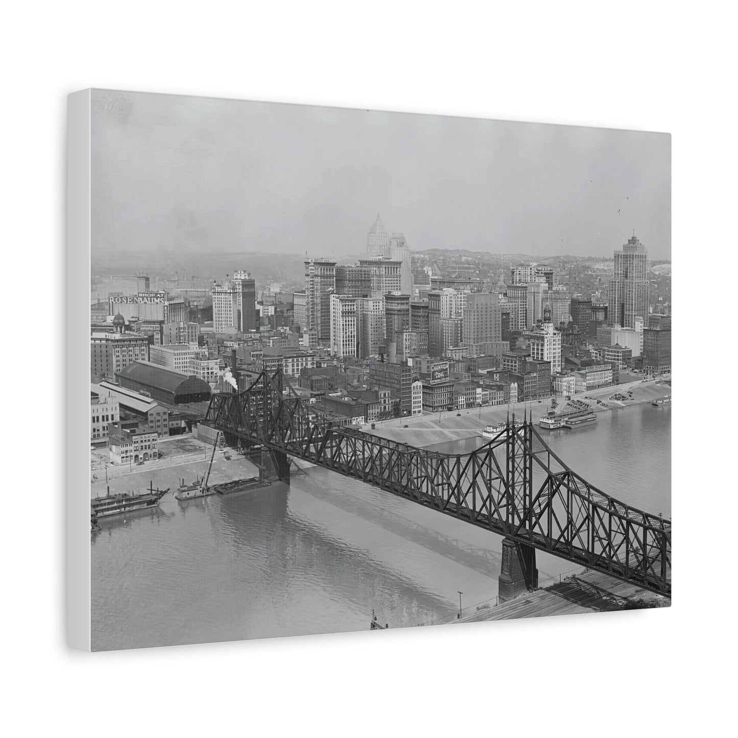 Vintage Pittsburgh Bridge Canvas Print