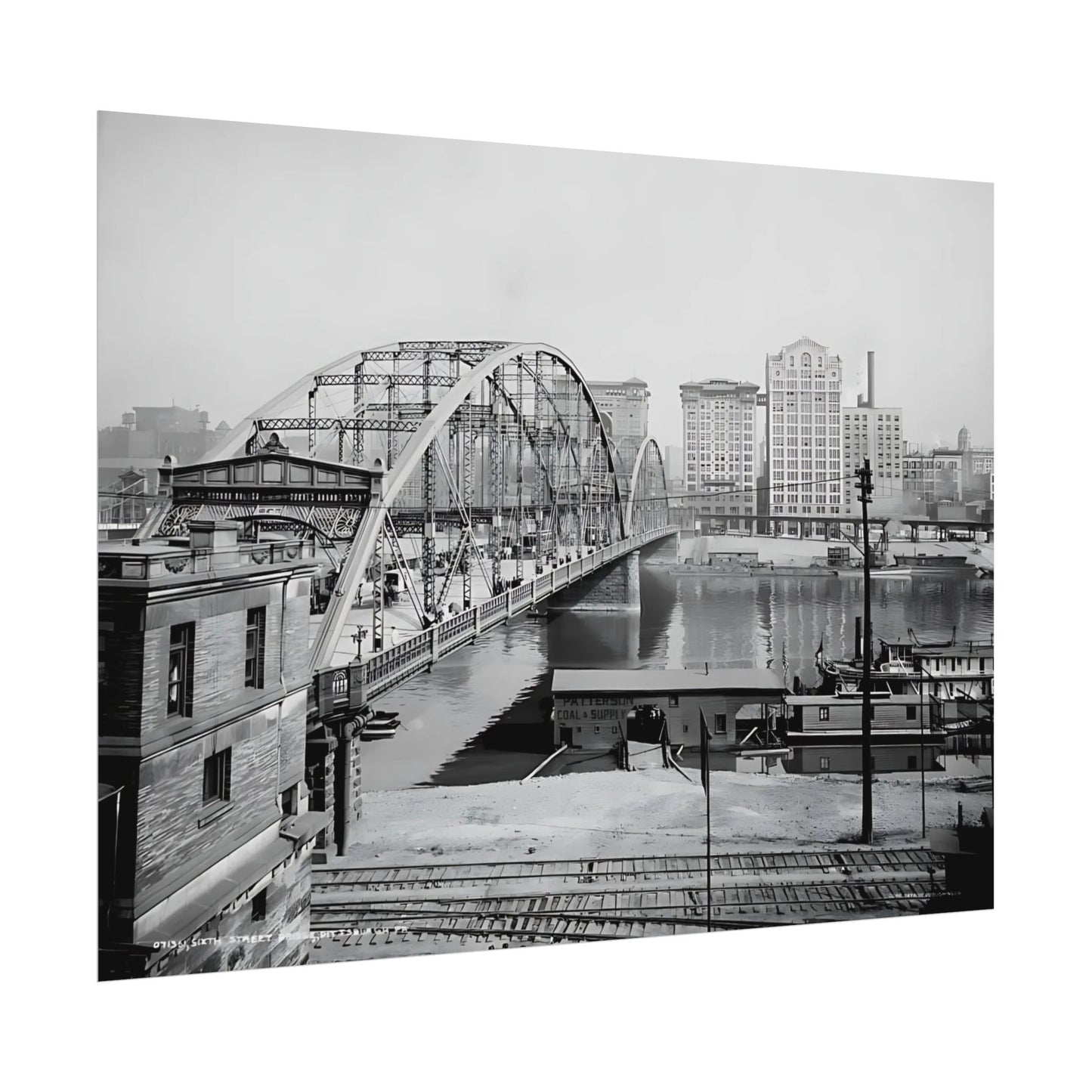 Vintage Pittsburgh Sixth Street Bridge Print