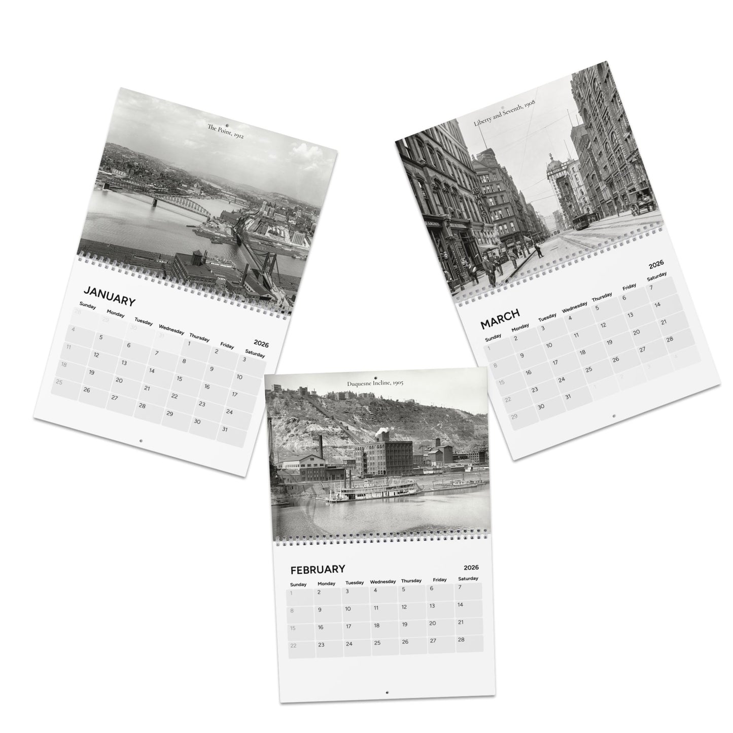 Vintage Pittsburgh 2026 Wall Calendar