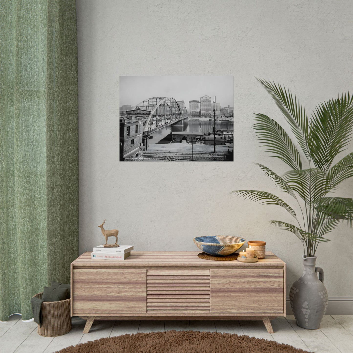 Vintage Pittsburgh Sixth Street Bridge Print