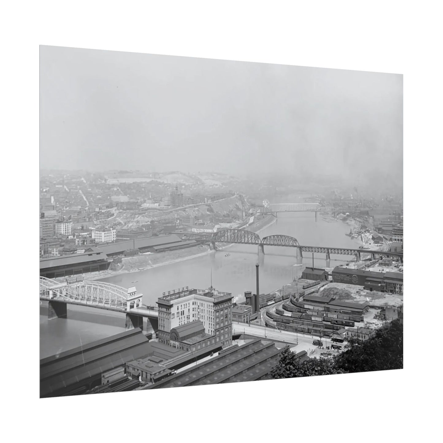 Vintage Pittsburgh Three Bridges Print