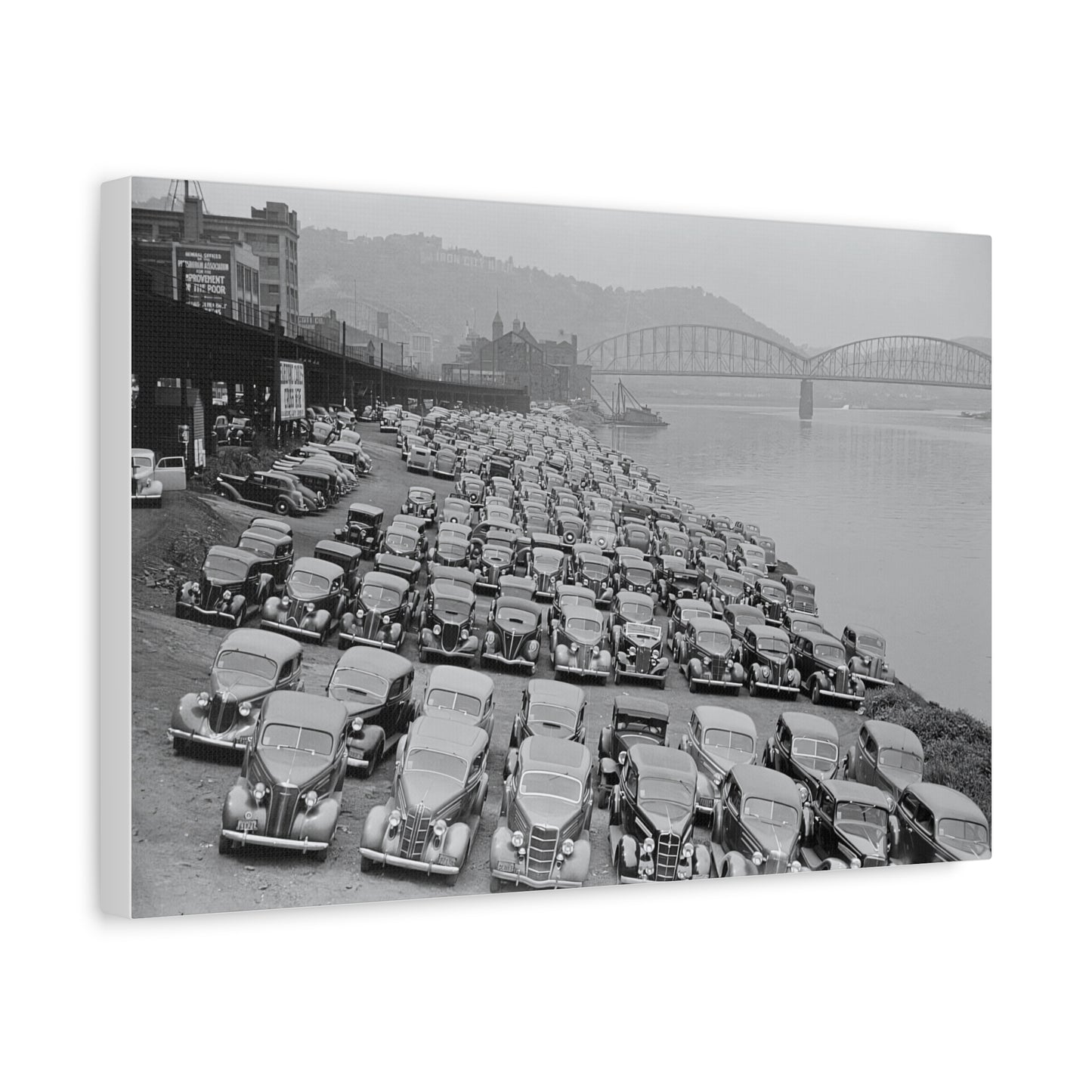 Vintage Pittsburgh Cars Canvas Print