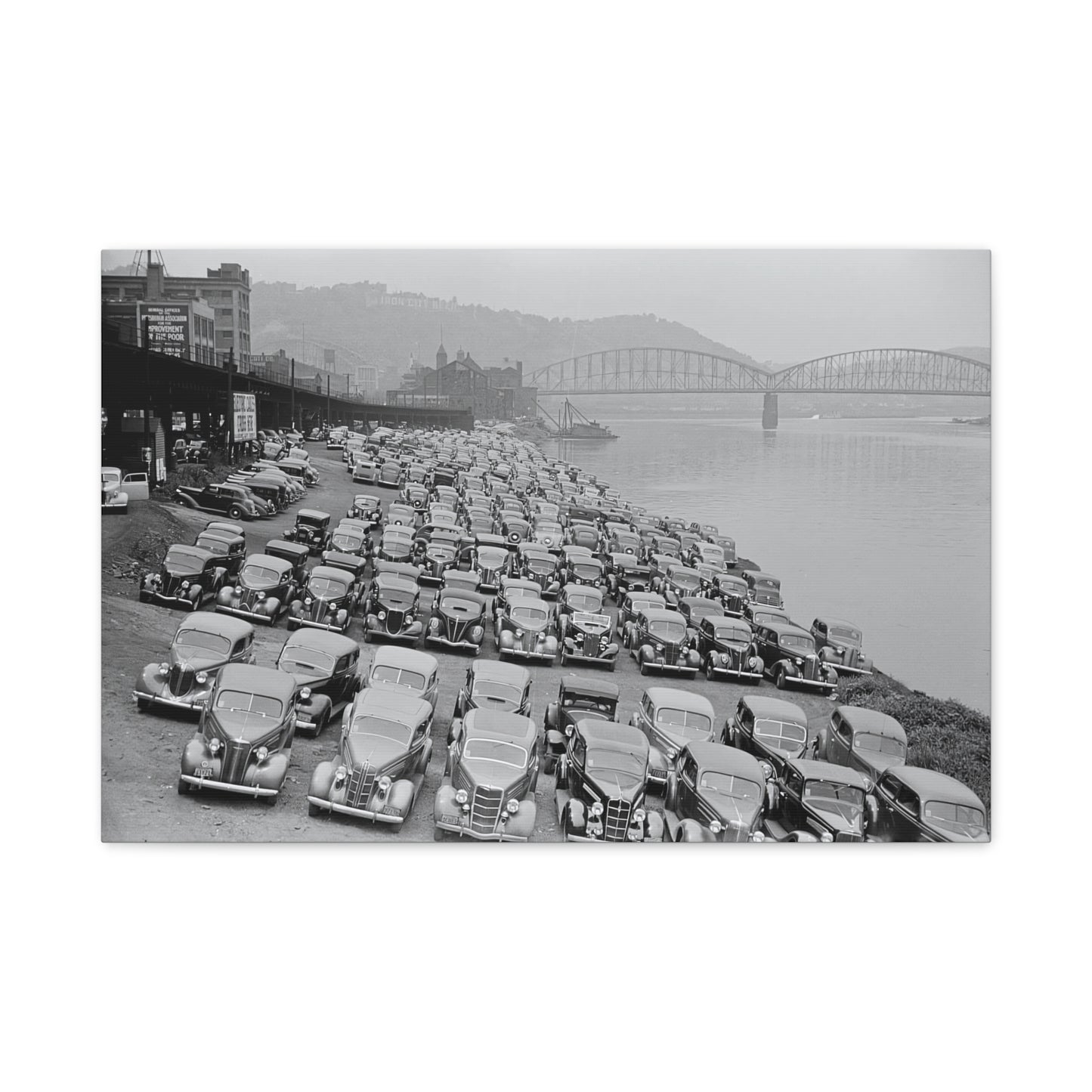 Vintage Pittsburgh Cars Canvas Print