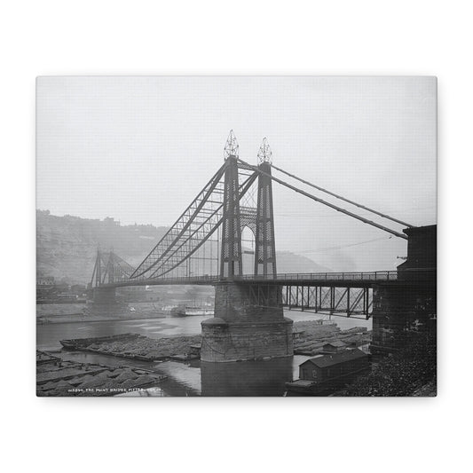 Vintage Pittsburgh Point Bridge Canvas Print
