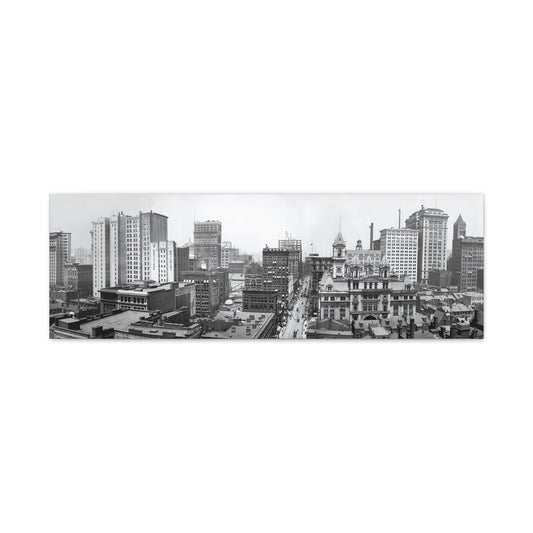 Vintage Pittsburgh Downtown Panorama Canvas Print